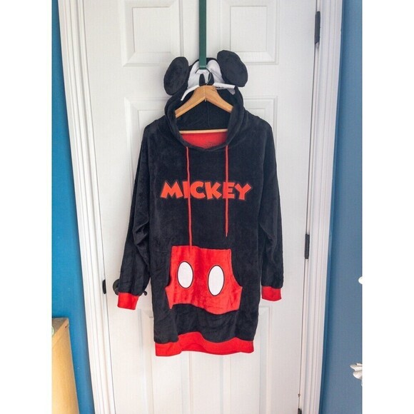 Mickey Mouse Disney Oversized Super Soft Blanket Hoodie Night Gown size Medium - Picture 1 of 10